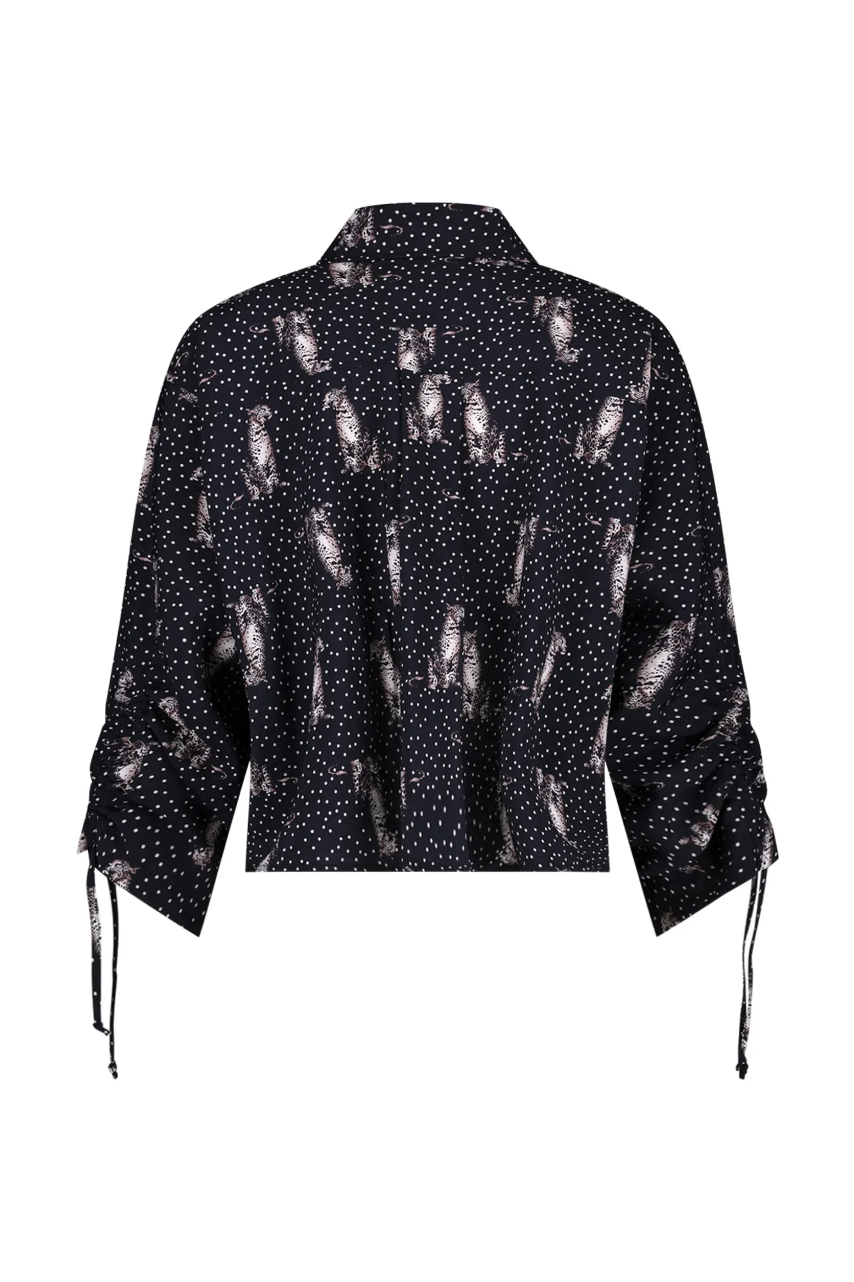 Dionne dot panther blouse - black/off white