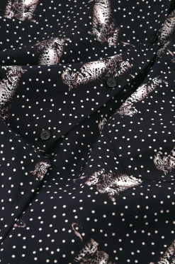 Dionne dot panther blouse - black/off white