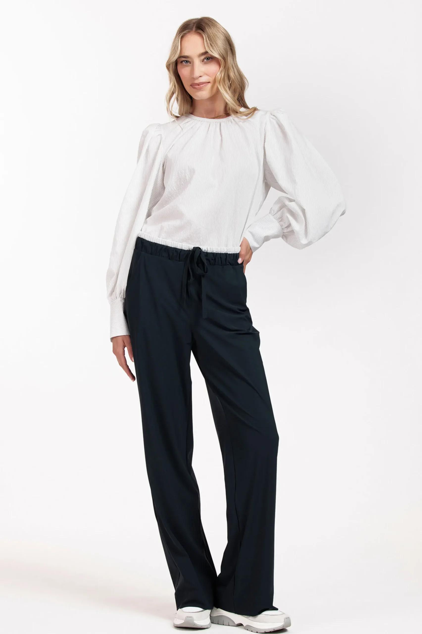 Dori pinstripe blouse - off white/black