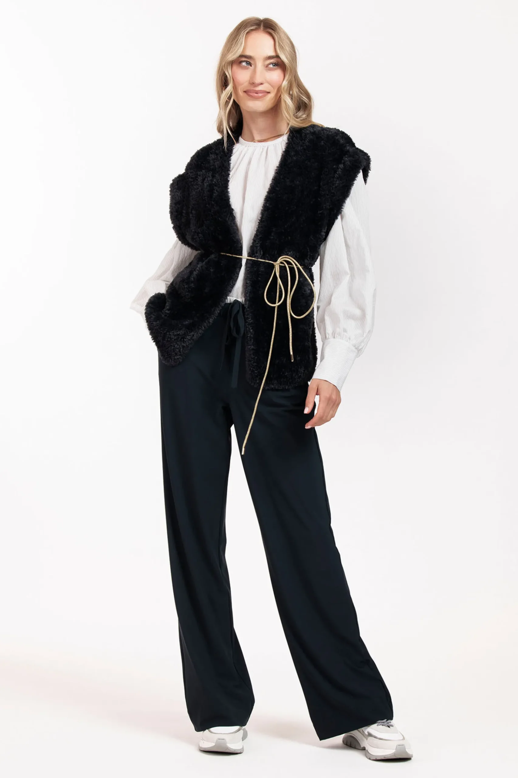 Dori pinstripe blouse - off white/black