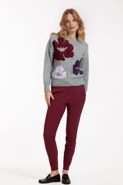 Downstairs bonded trousers - merlot