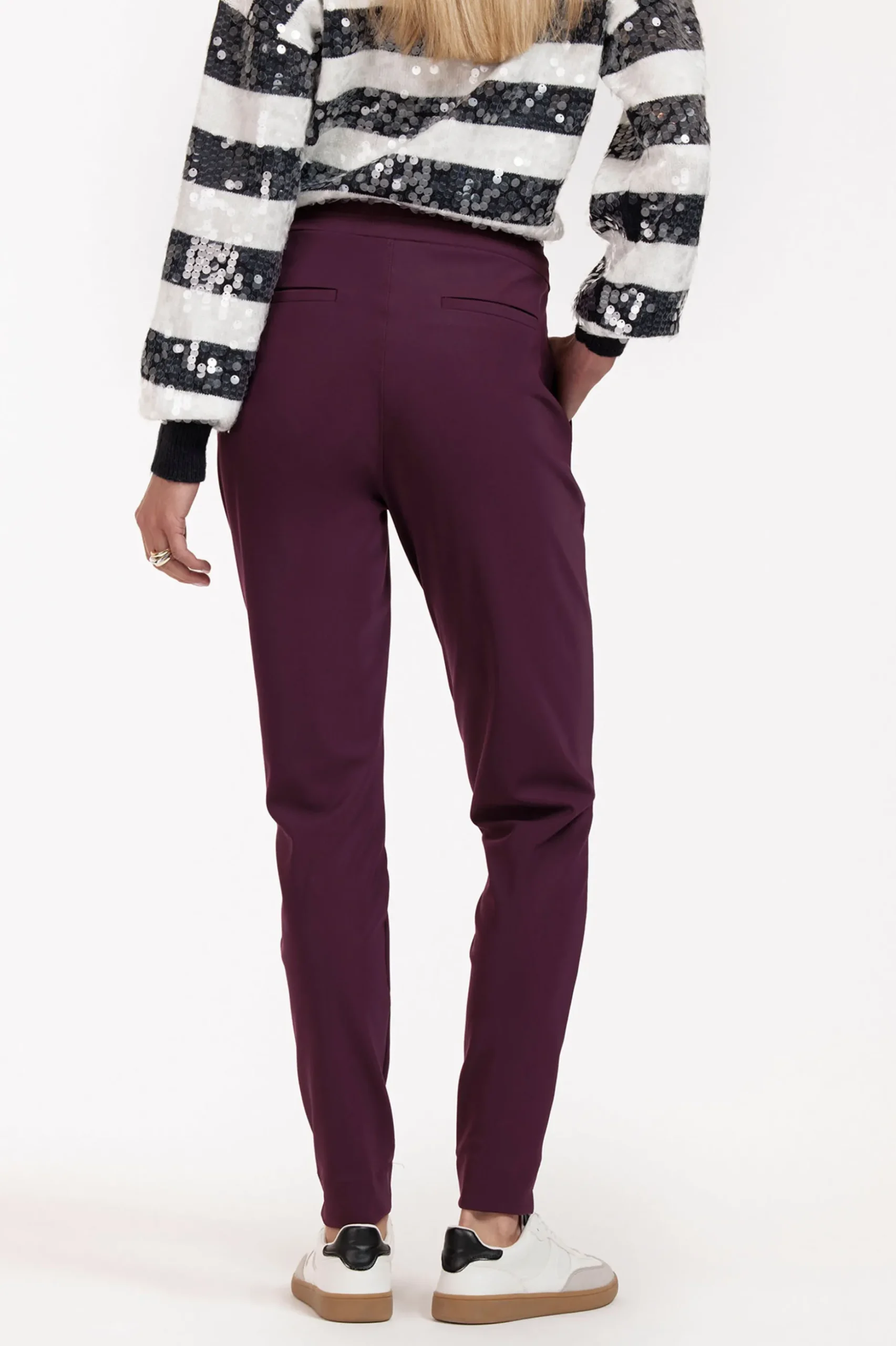 Downstairs bonded trousers - blackberry