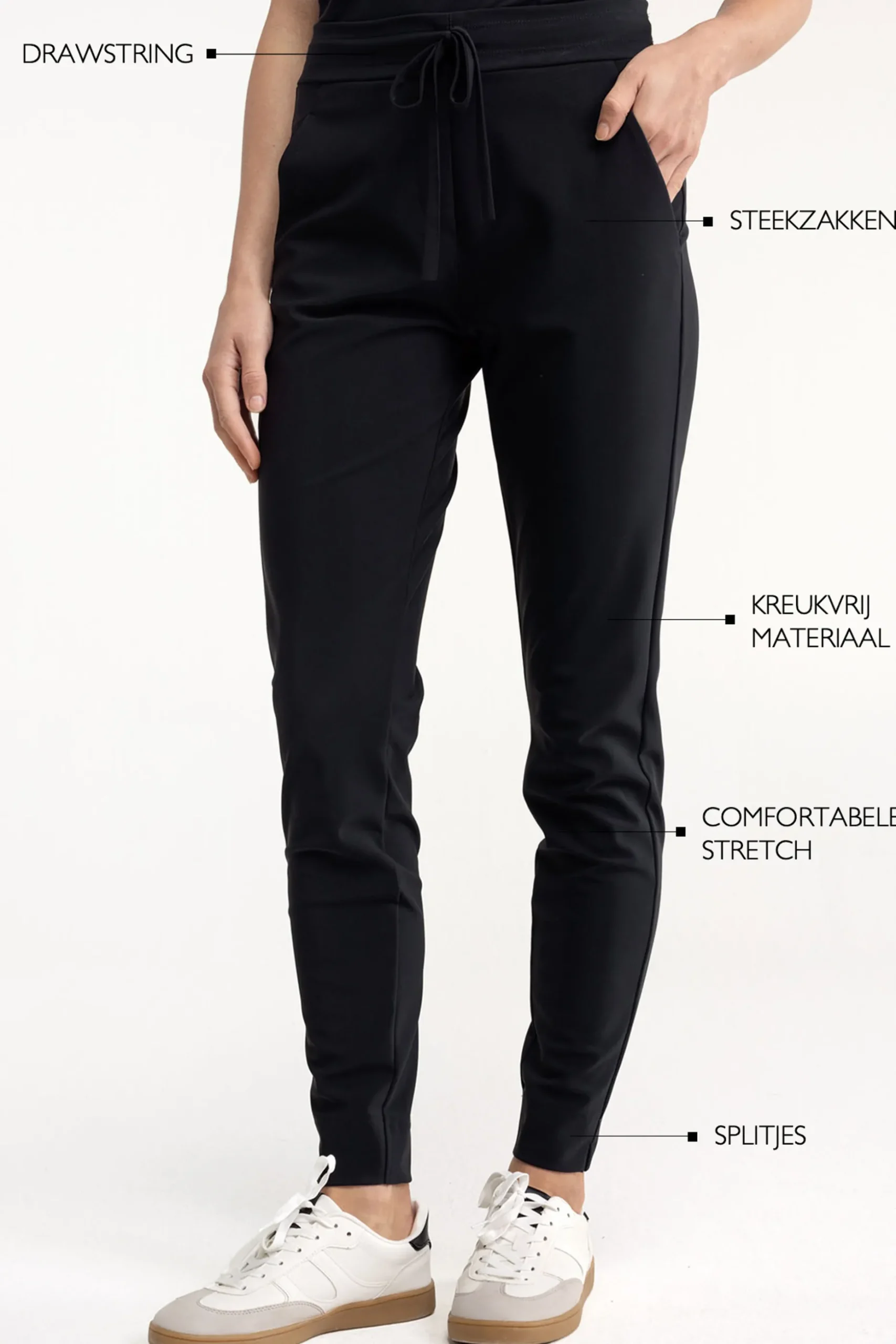 Downstairs bonded trousers - black