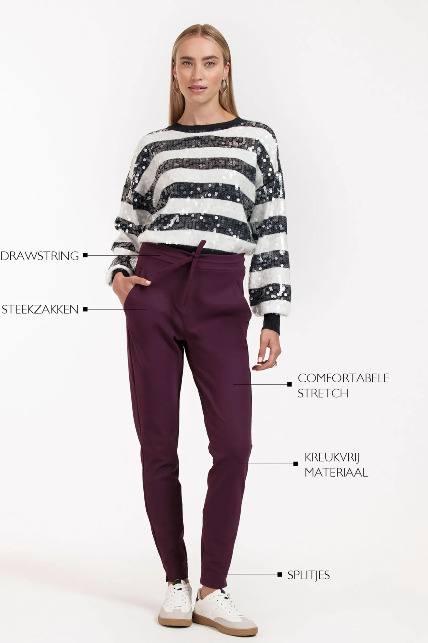 Downstairs bonded trousers - blackberry