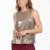 Ebony paillet top - gold