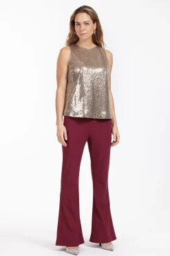 Ebony paillet top - gold
