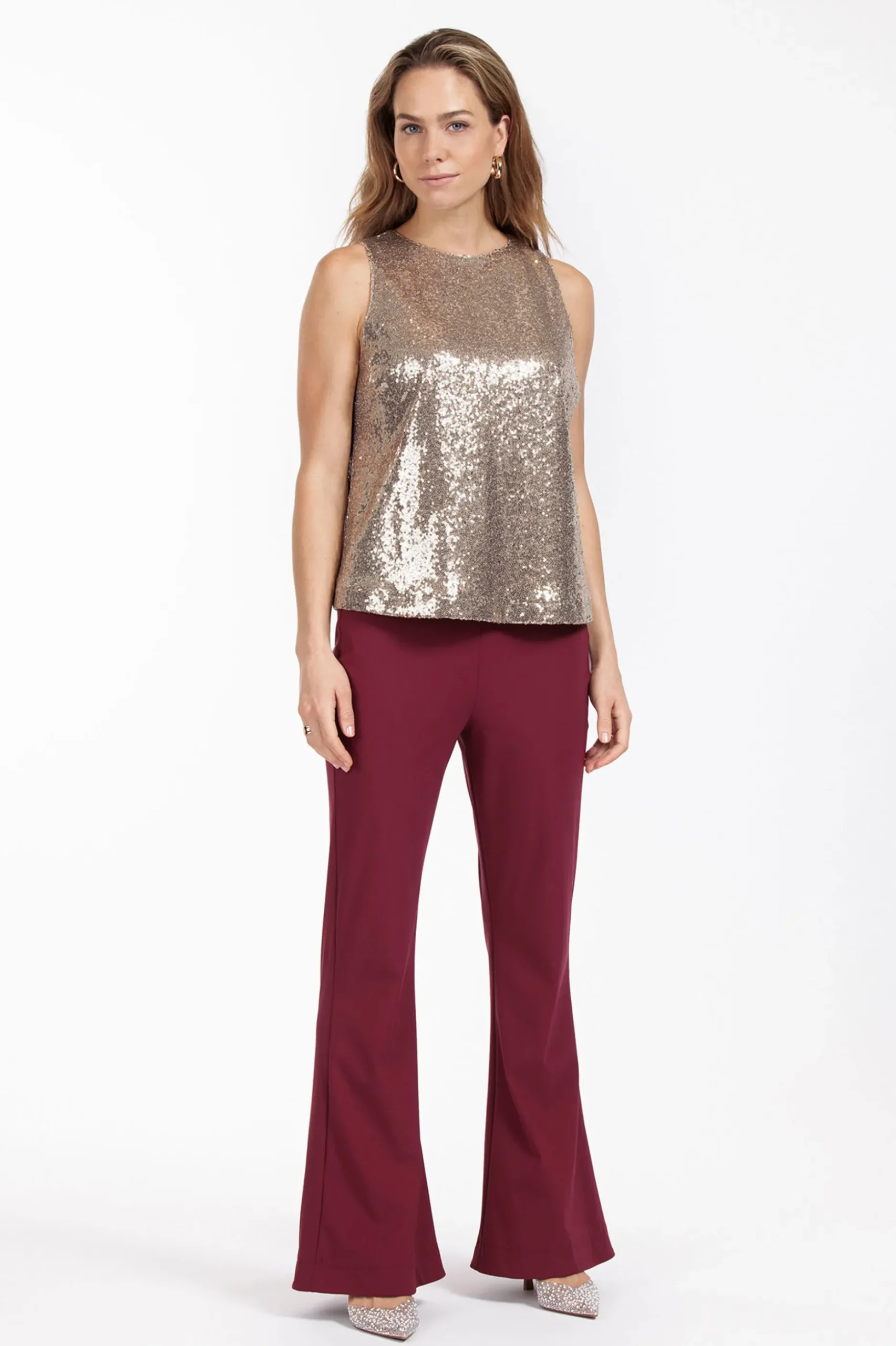 Ebony paillet top - gold