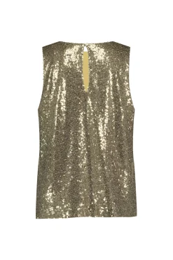 Ebony paillet top - gold