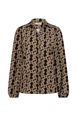 Eden signature blouse - latte/black