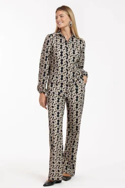 Eden signature blouse - latte/black