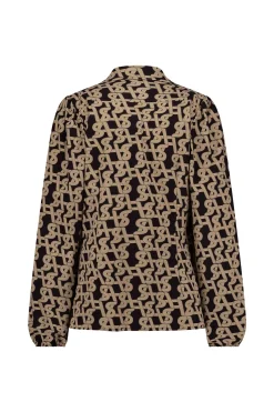 Eden signature blouse - latte/black
