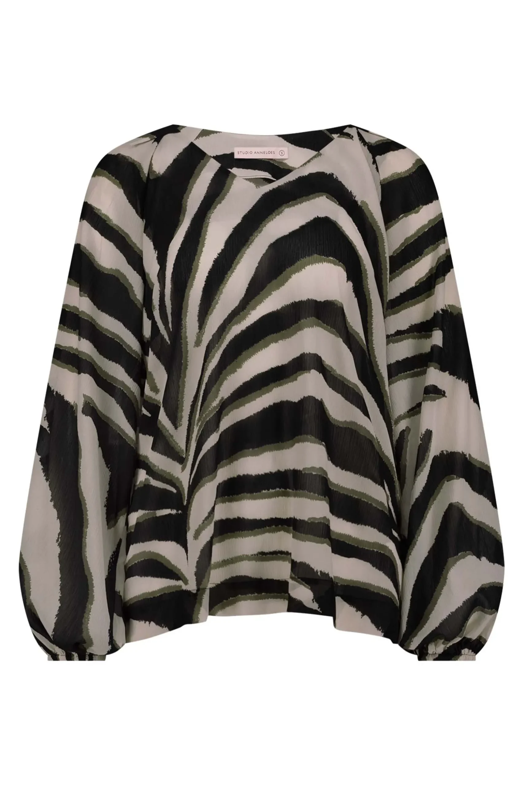 Elain zebra crepe top - kit/ new army