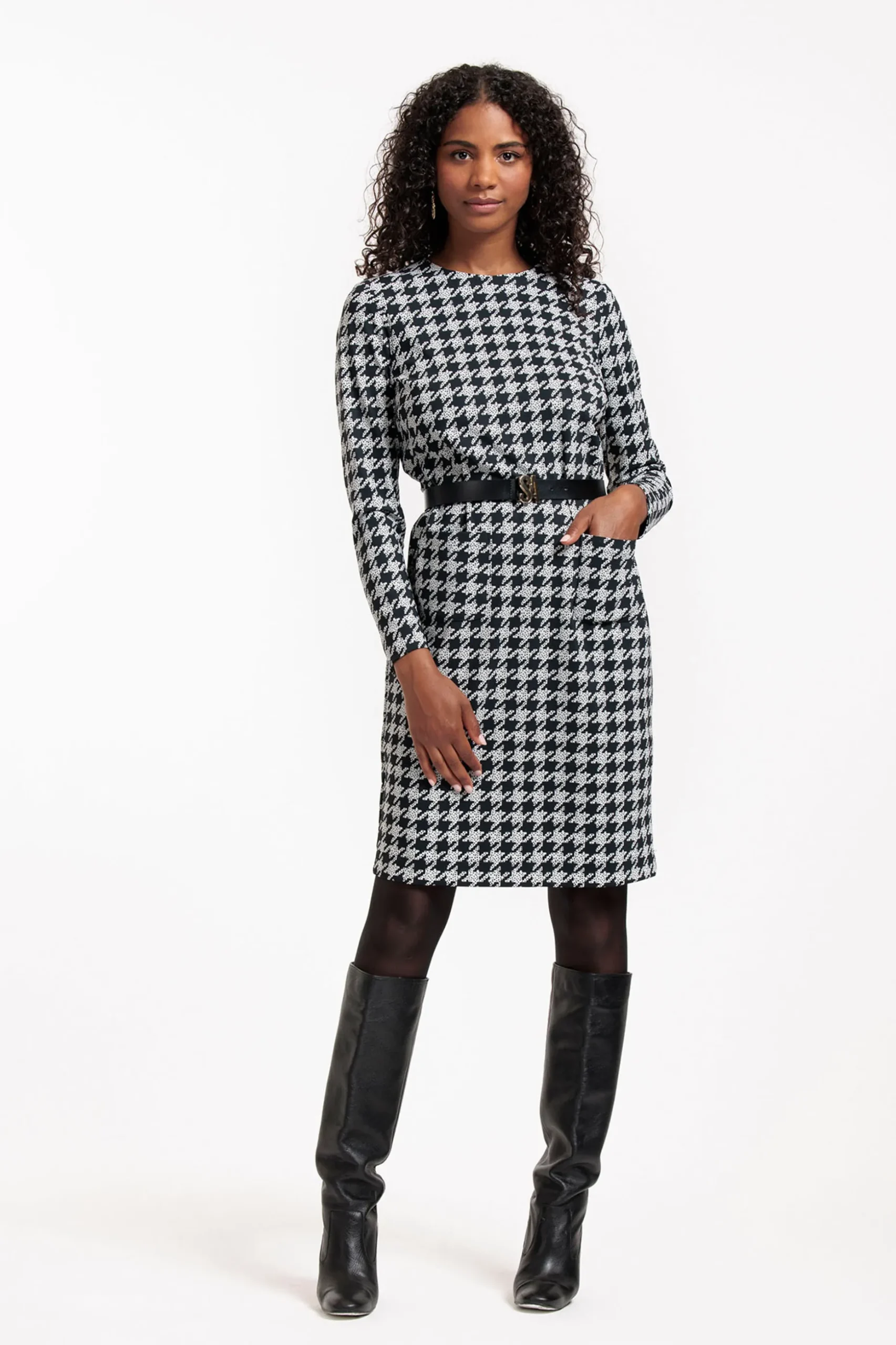 Emilia bonded PDP dress - black/kit