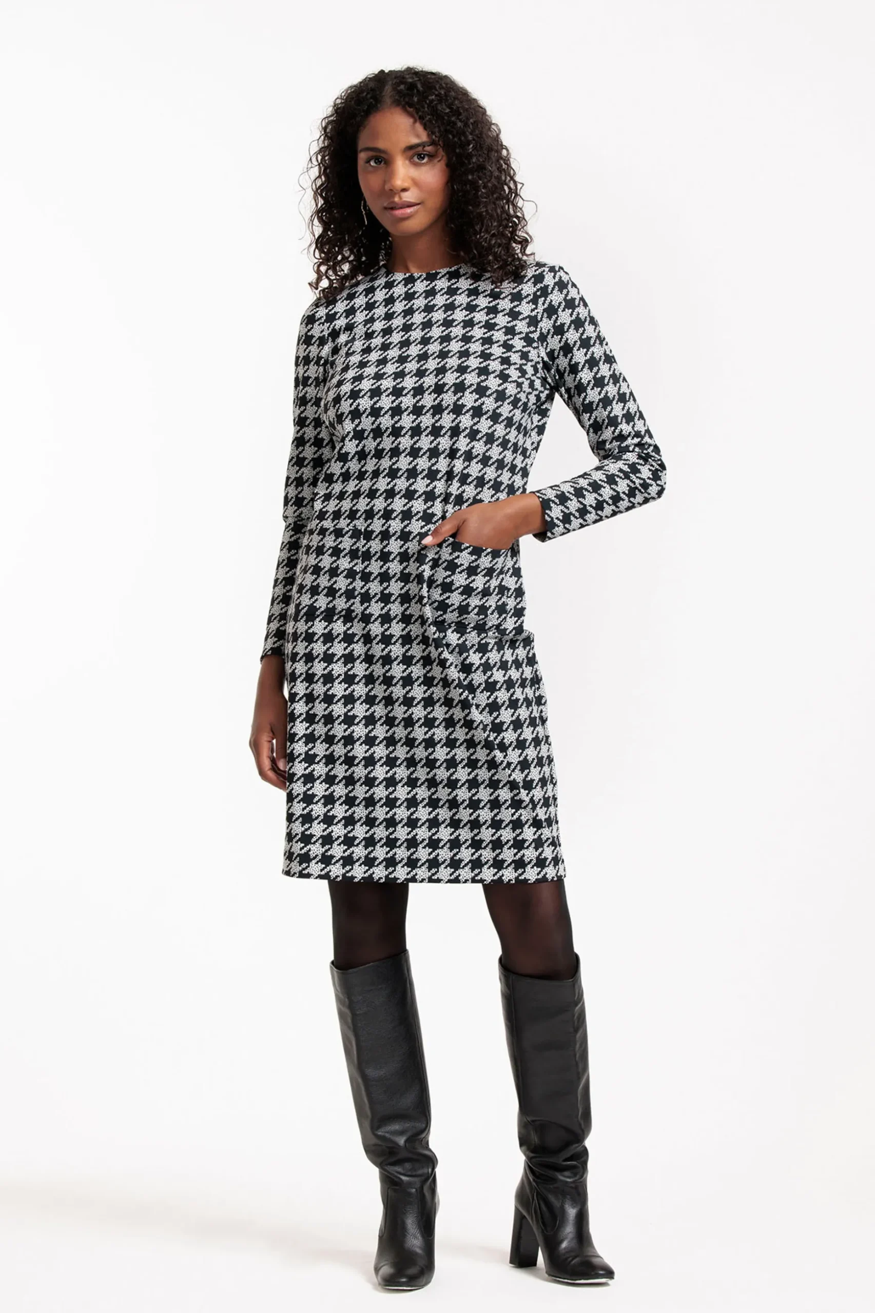 Emilia bonded PDP dress - black/kit