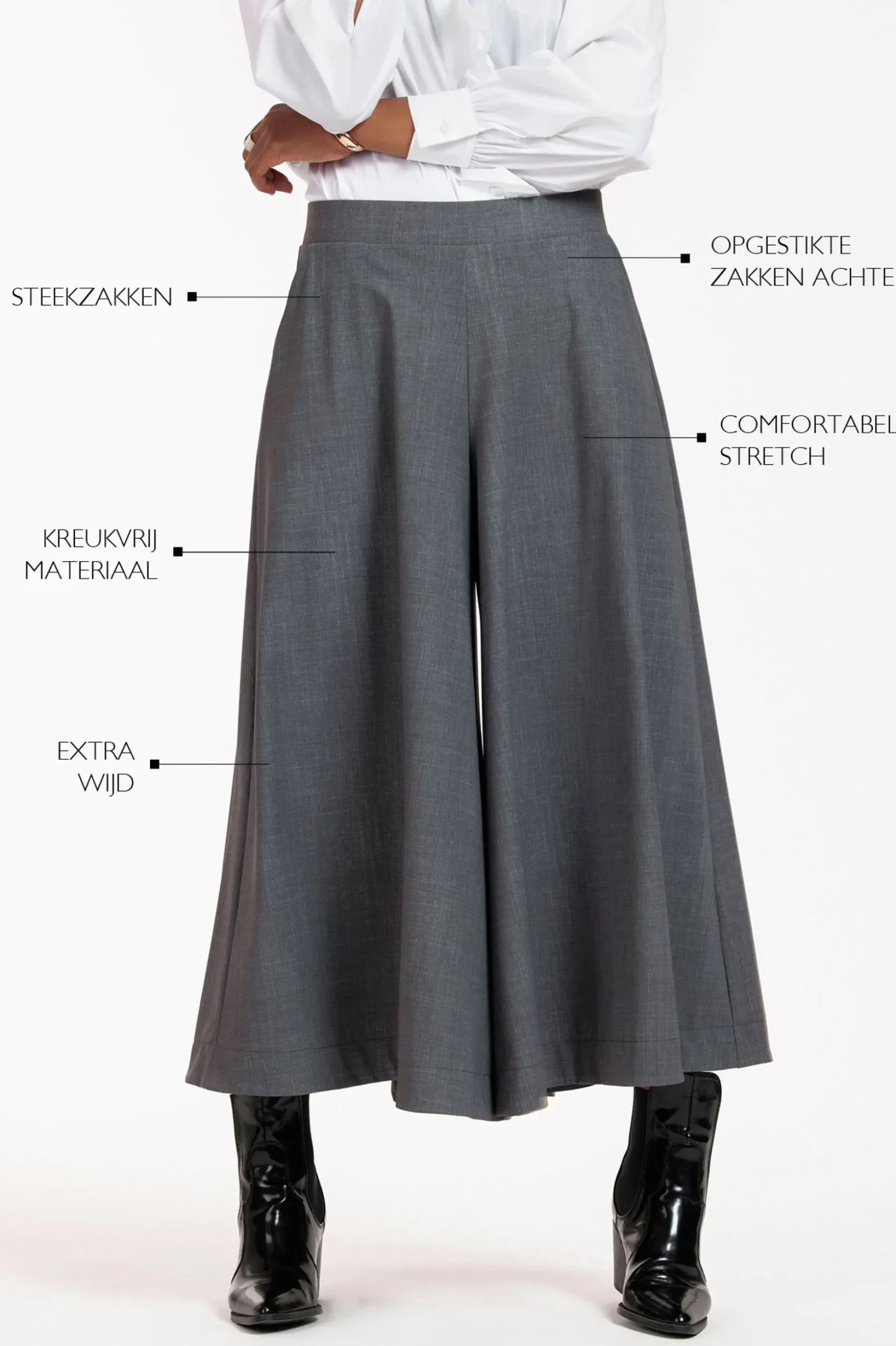 Esmeralda grey melee trousers - grey melange