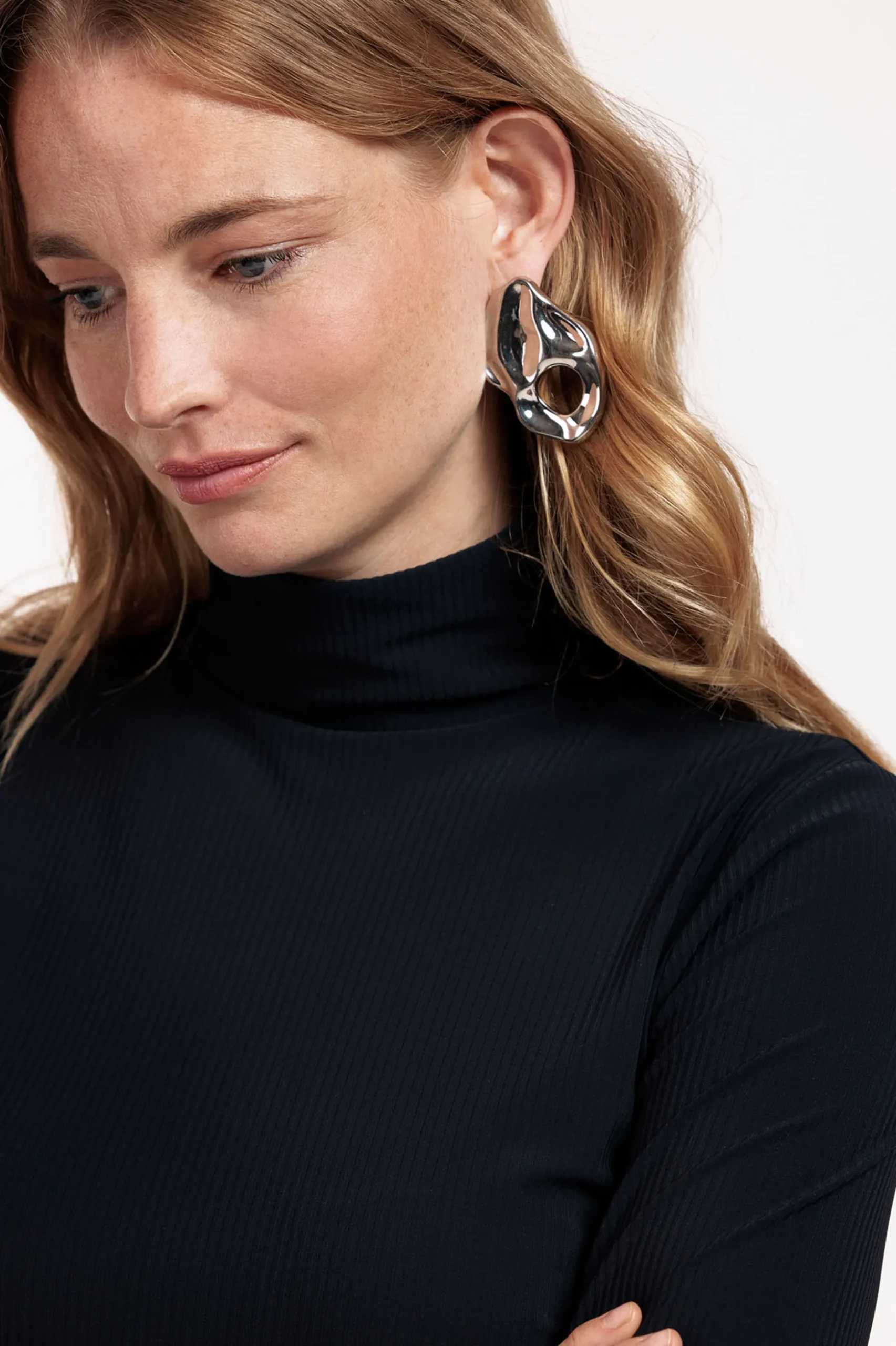 Faith rib col top - dark blue