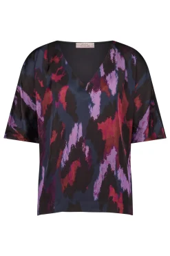 Famous satin leopard top - multi color
