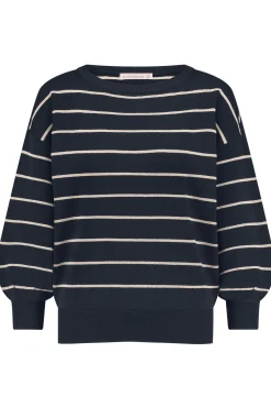 Farah stripe lurex pullover - dblue/kit