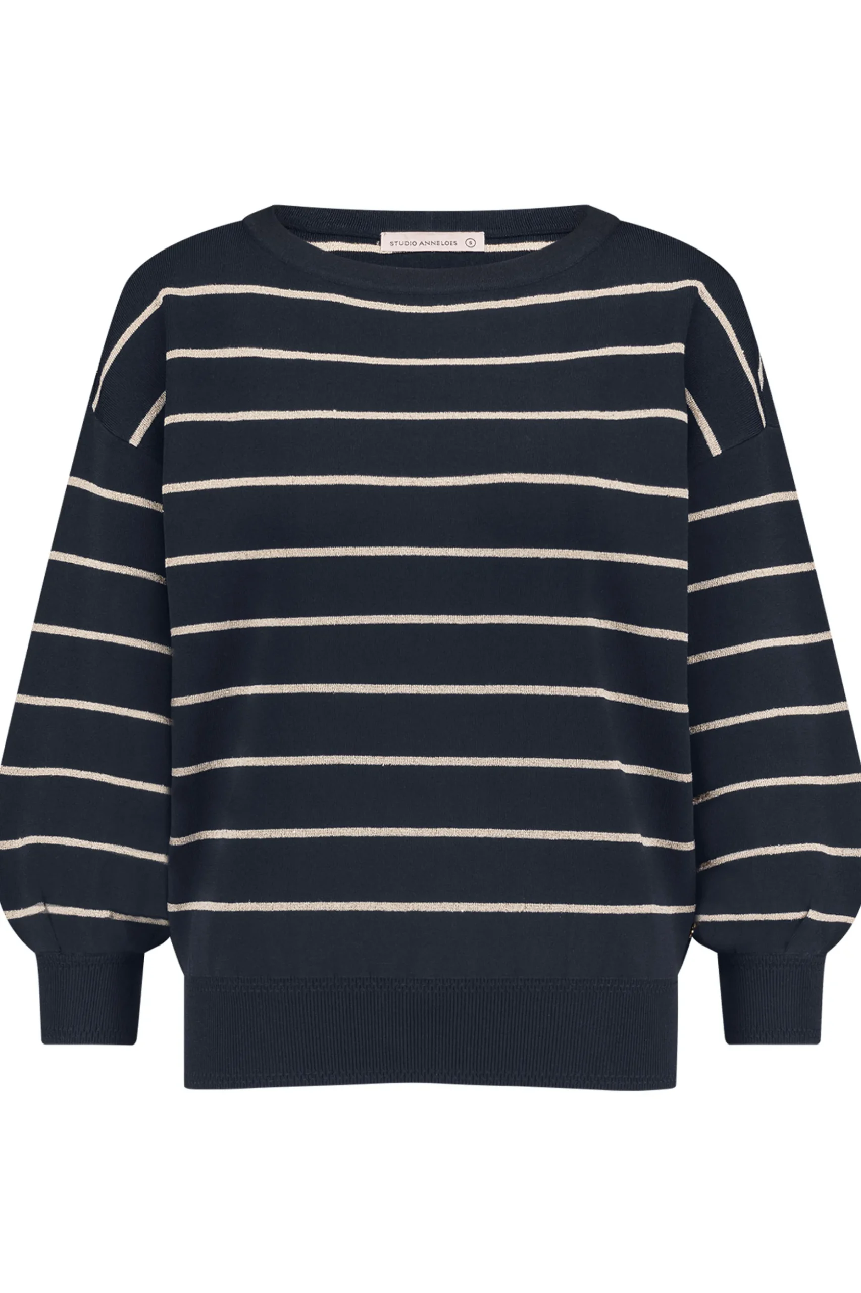 Farah stripe lurex pullover - dblue/kit