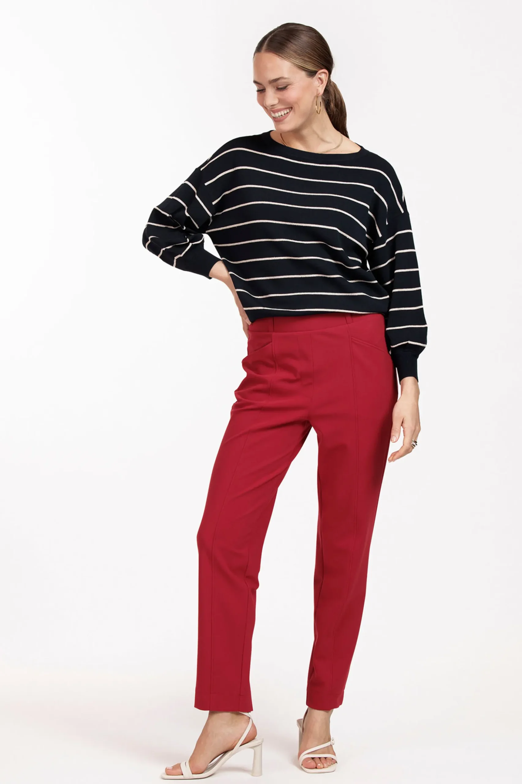 Farah stripe lurex pullover - dblue/kit