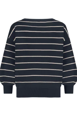 Farah stripe lurex pullover - dblue/kit