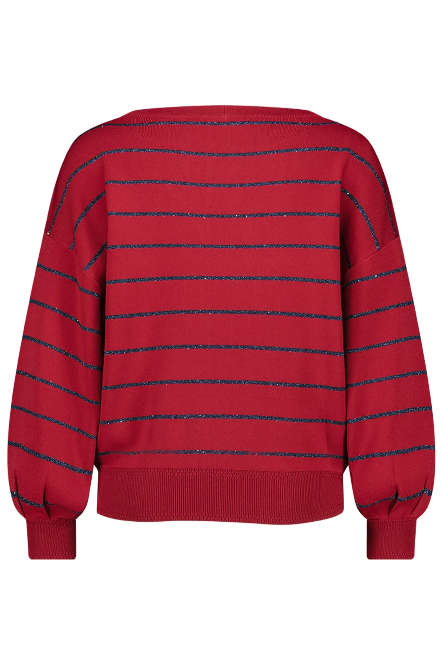 Farah stripe lurex pullover - red/dark blue