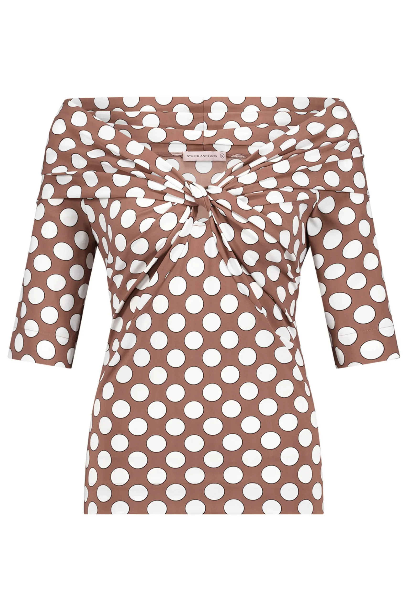 Felina dot top - chocolate/off white