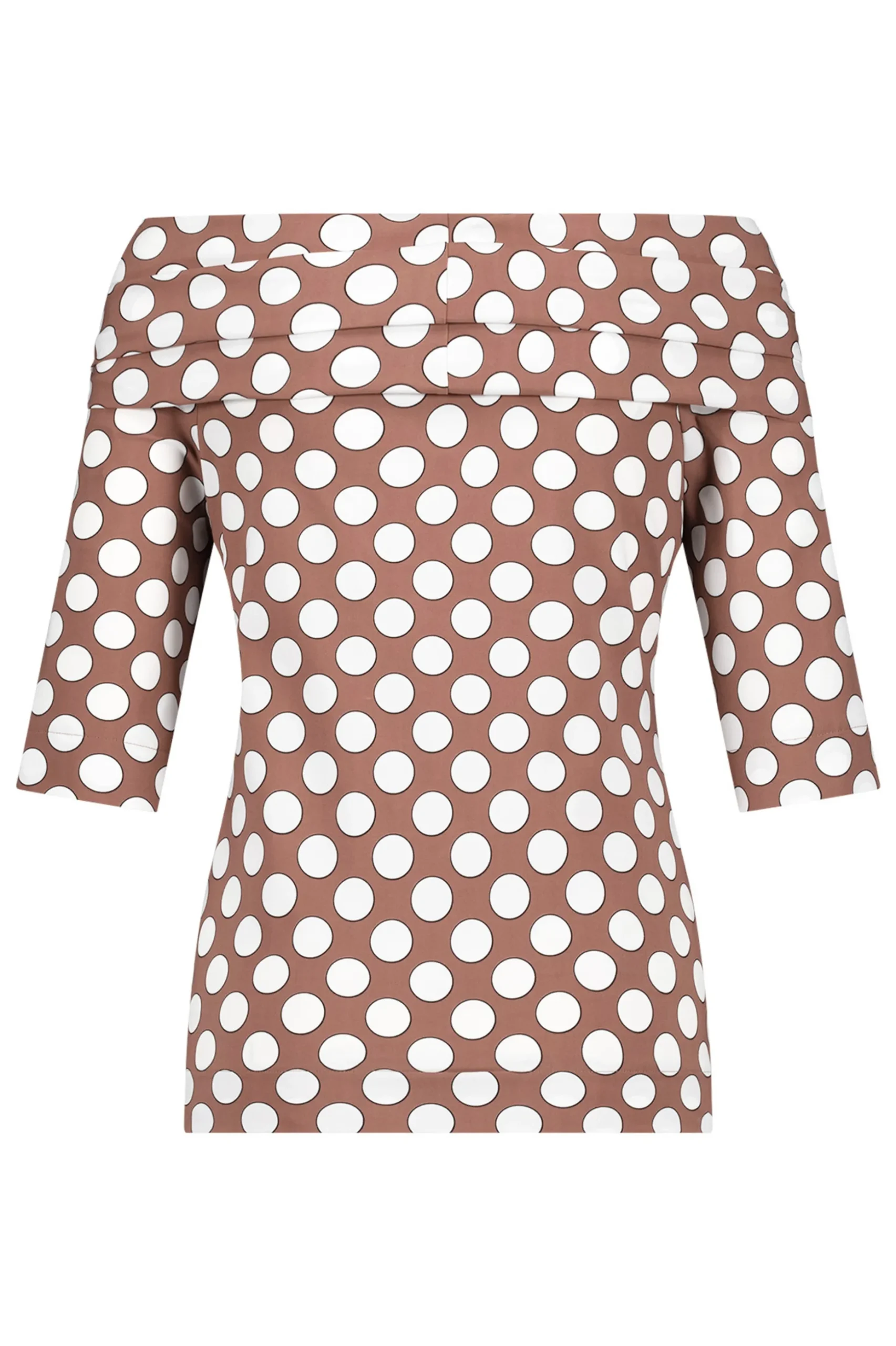 Felina dot top - chocolate/off white