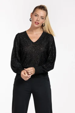 Fennie vneck pullover - black