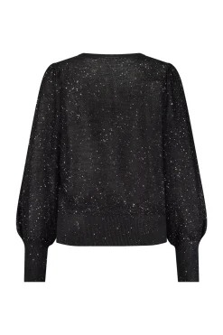 Fennie vneck pullover - black