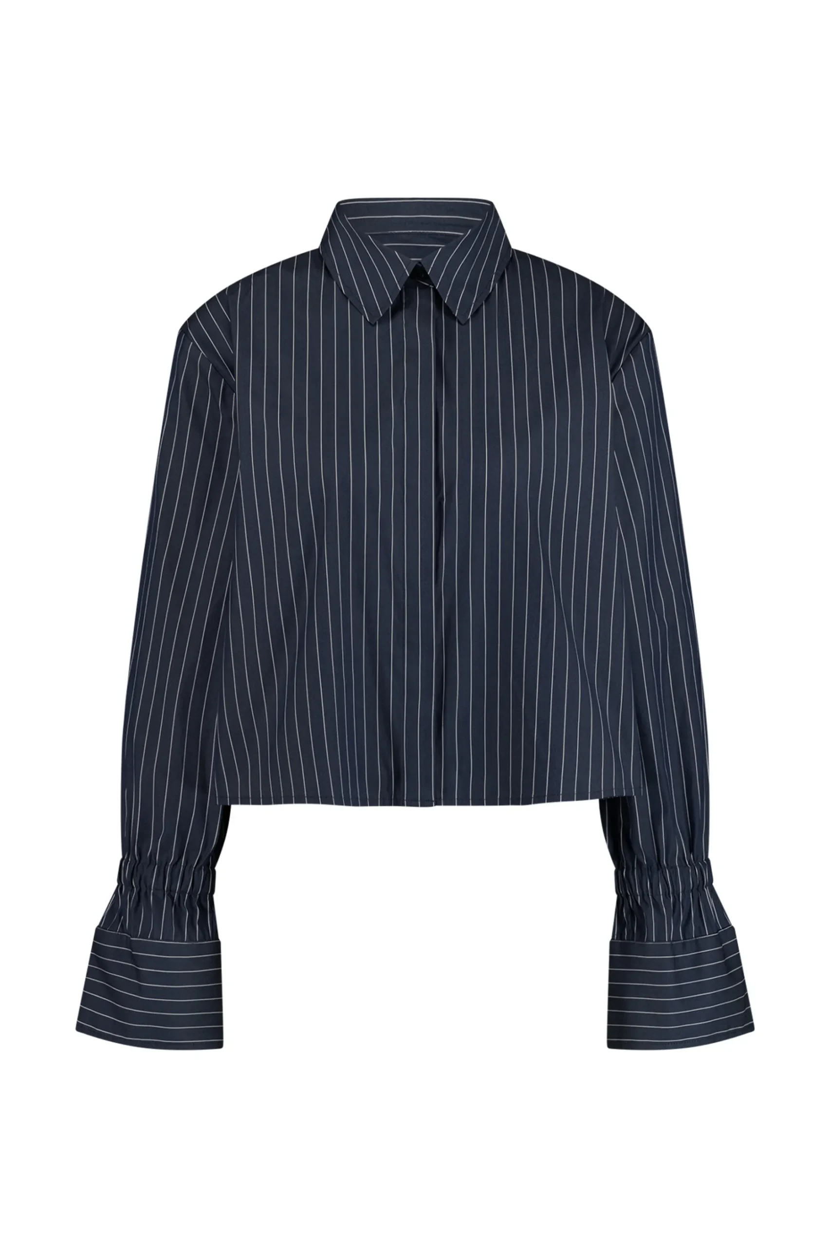 Fildeli poplin stripe blouse - dark blue/off white