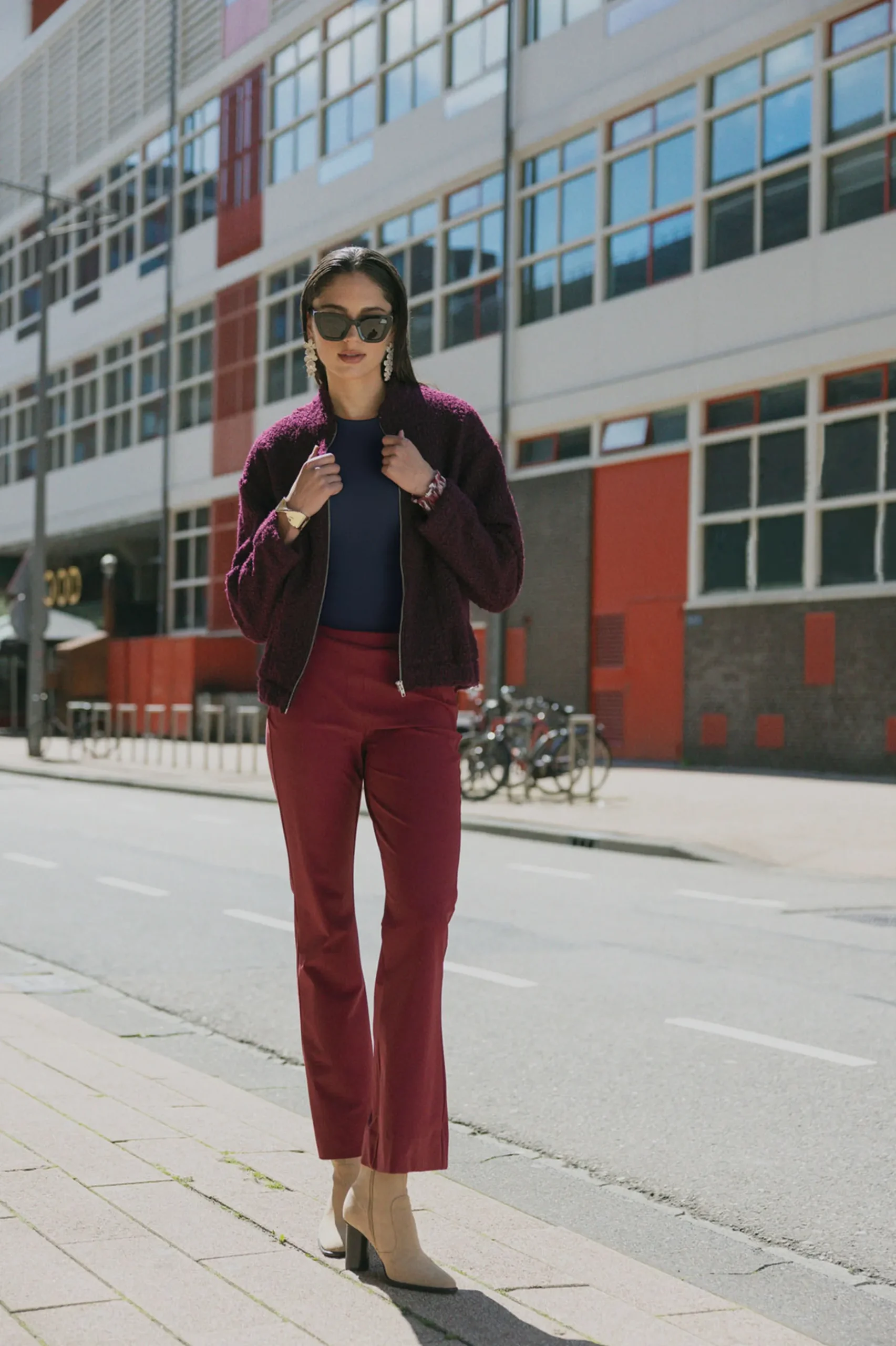 Flair bonded trousers - merlot
