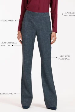 Flair LONG bnd dnm tweed trousers - midnight blue