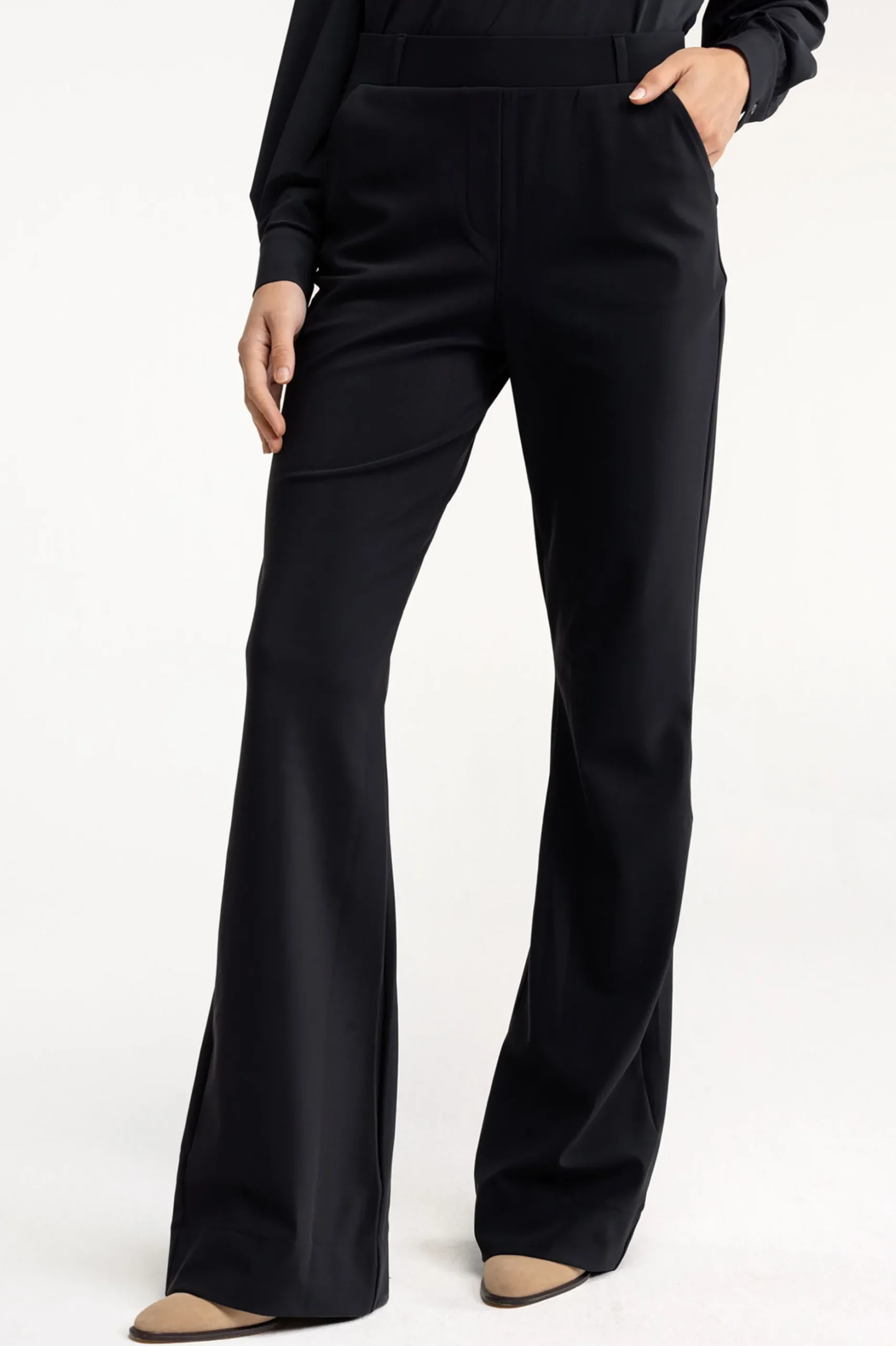 Flair LONG bonded trousers - black