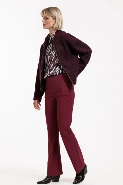 Flair LONG bonded trousers - merlot