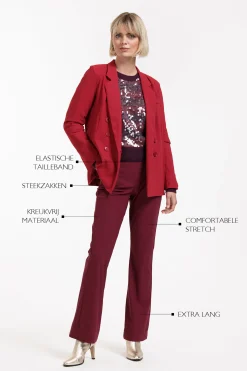 Flair LONG bonded trousers - merlot