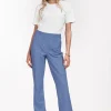 Flair LONG pinstripe trousers - denim blue