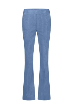 Flair pinstripe trousers - denim blue