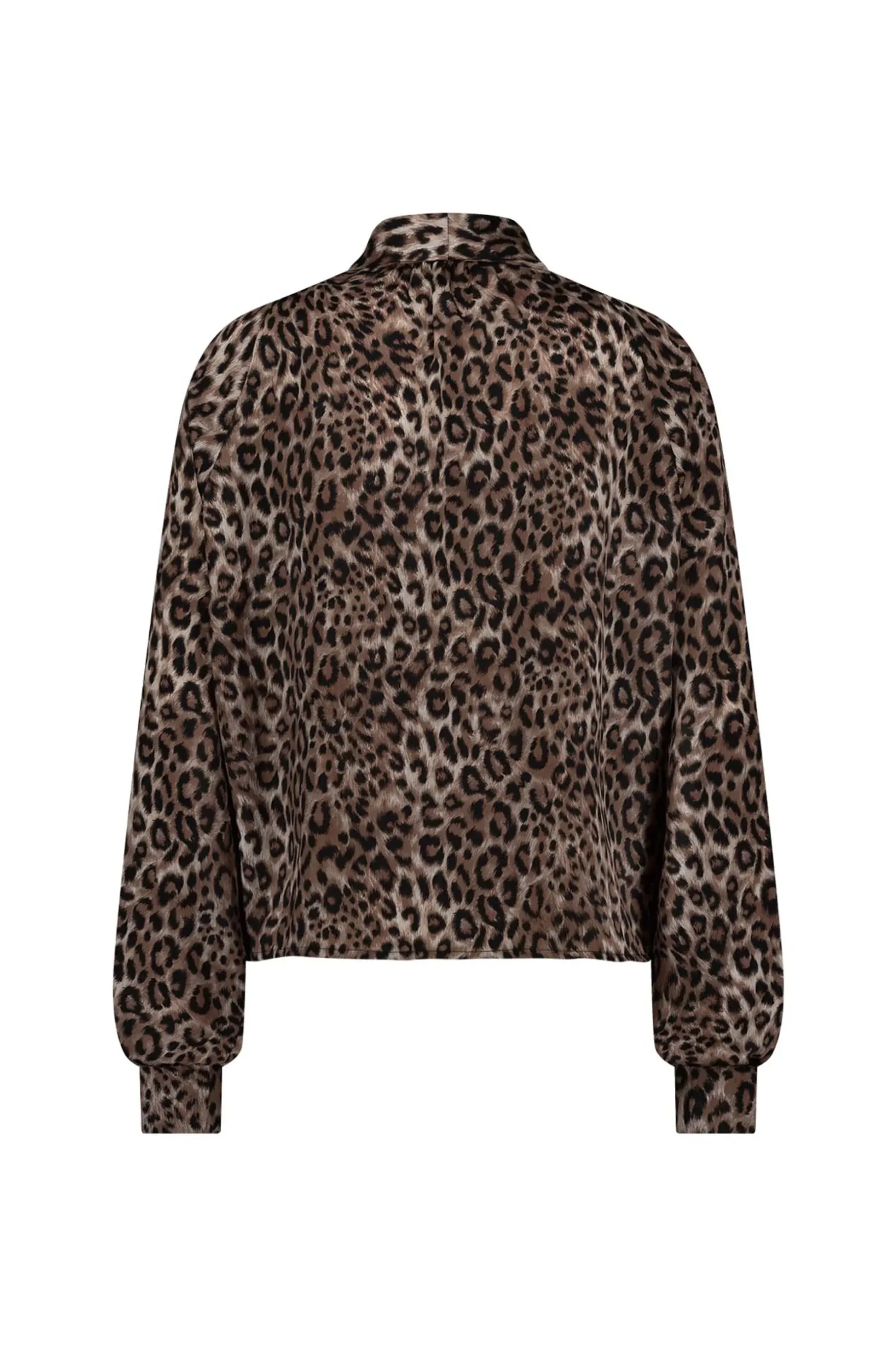 Frances satin animal blouse - chocolate/black