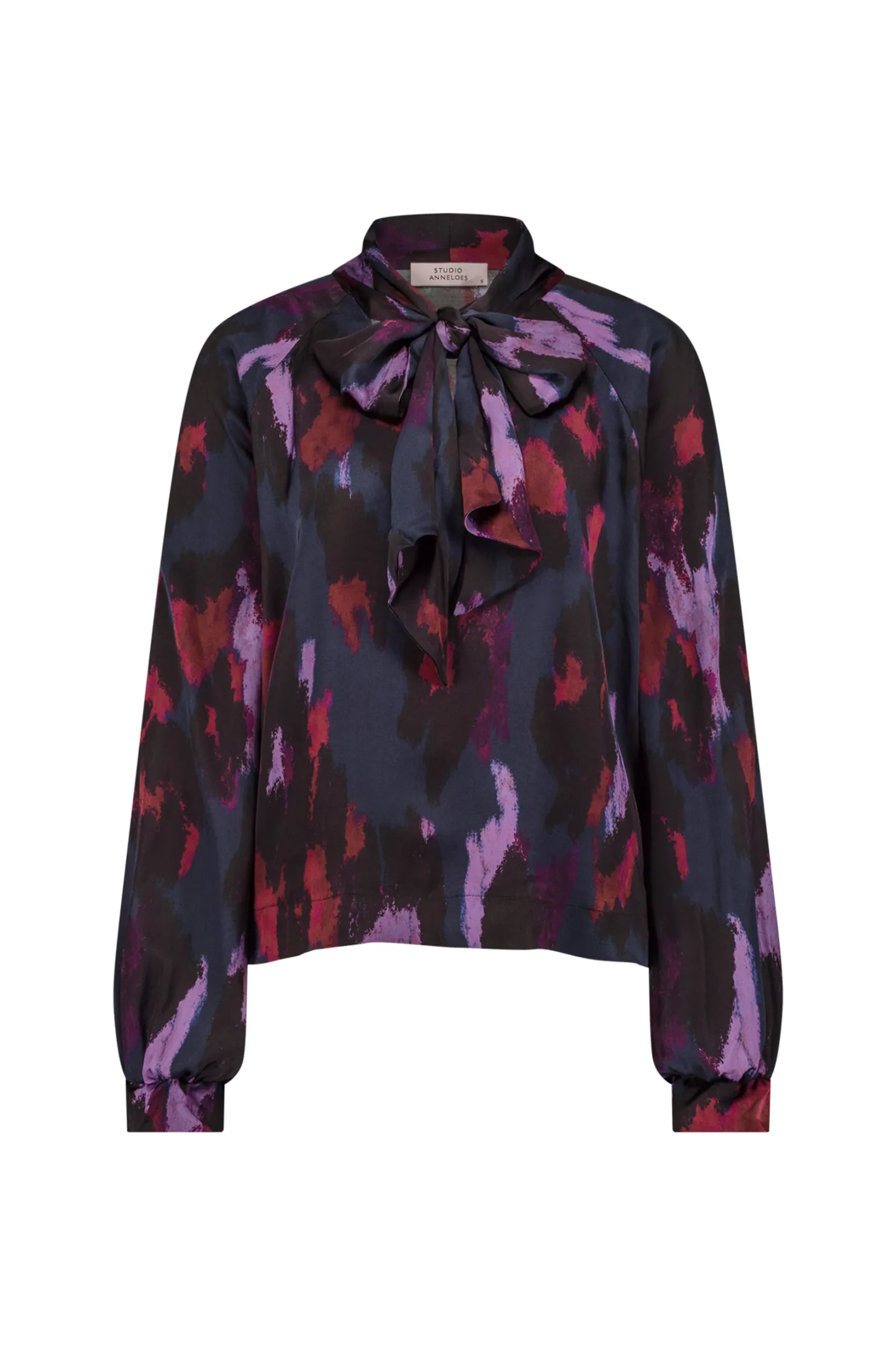 Frances satin leopard blouse - multi color