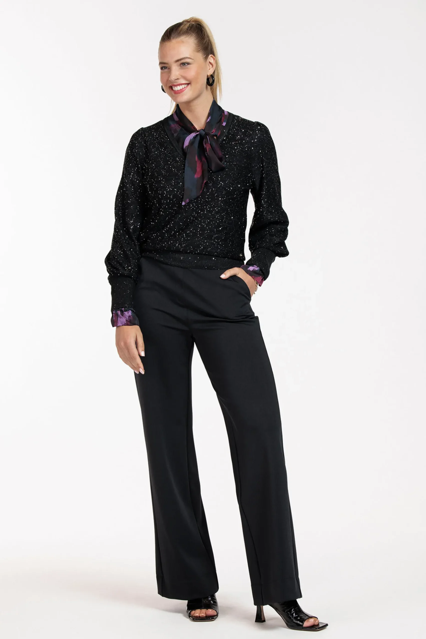 Frances satin leopard blouse - multi color