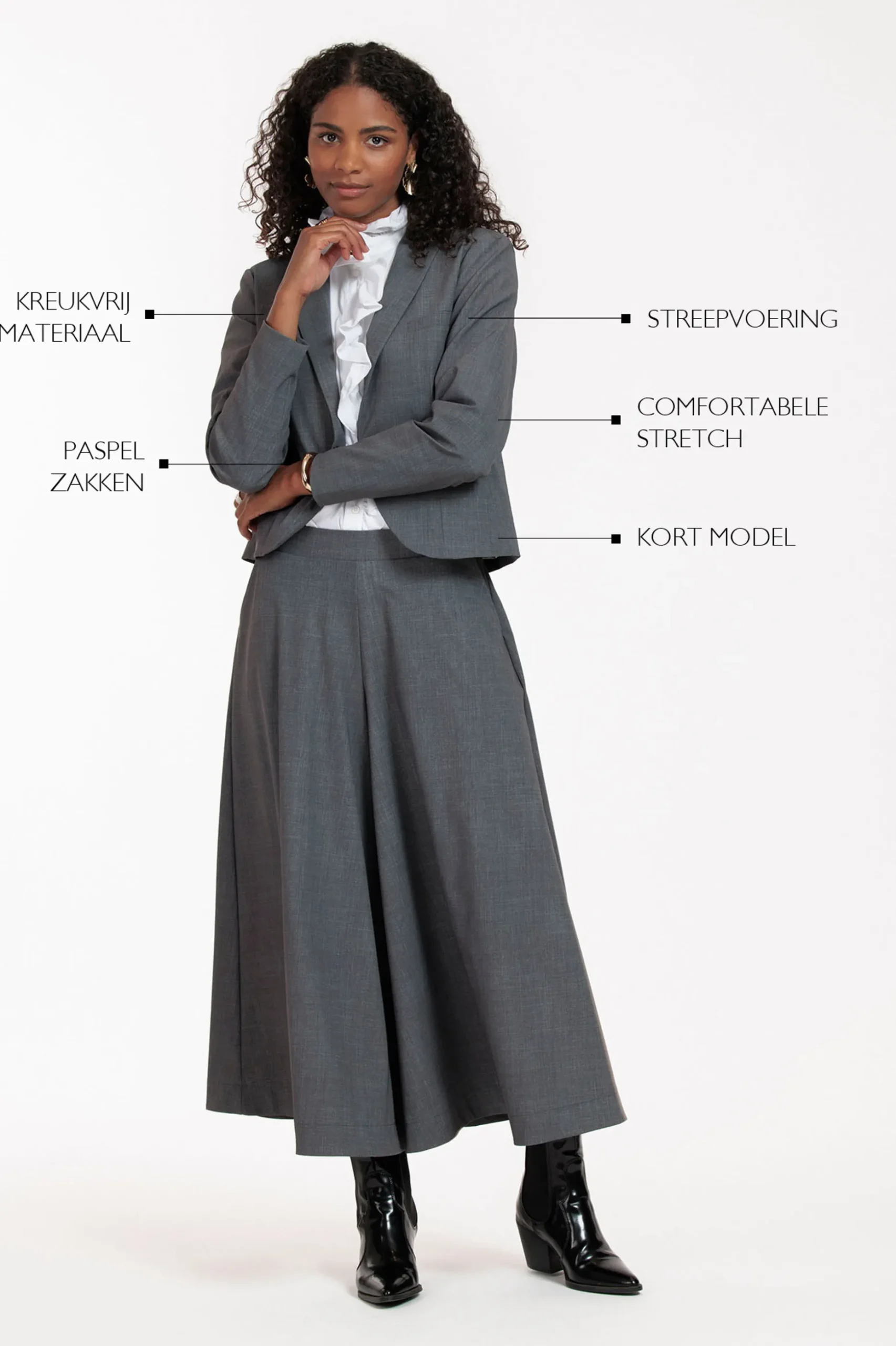 Idani grey melee blazer - grey melange
