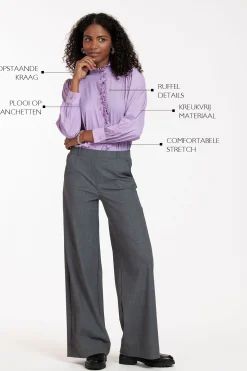 Idetta ruffle blouse - lila