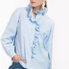 Idette poplin blouse - light blue