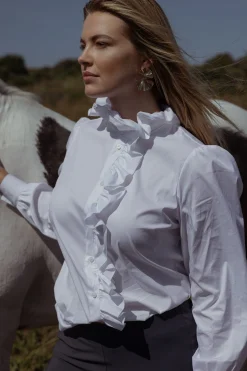 Idette poplin blouse - white