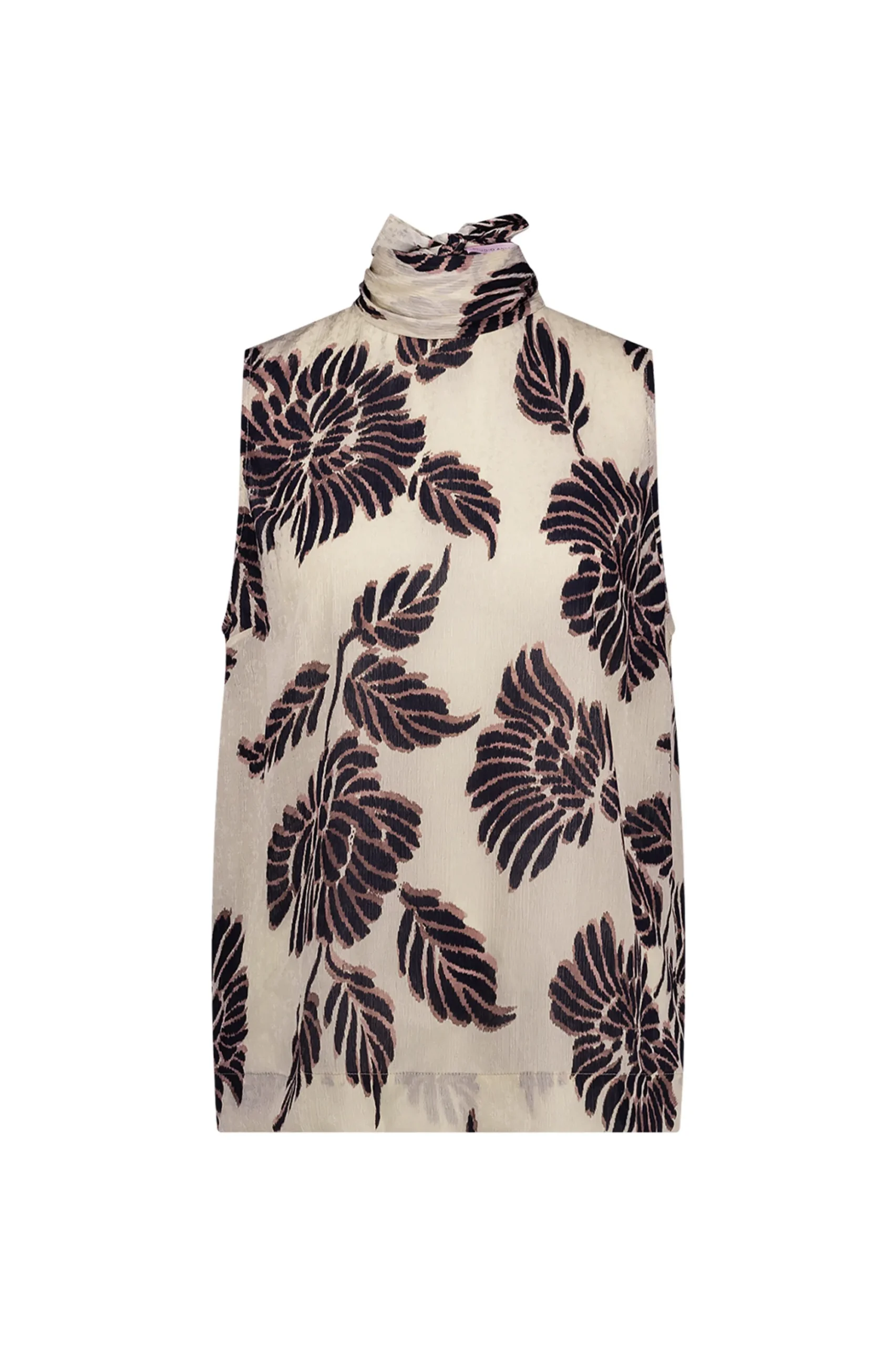 Ilsa flower crepe top - kit/chocolate