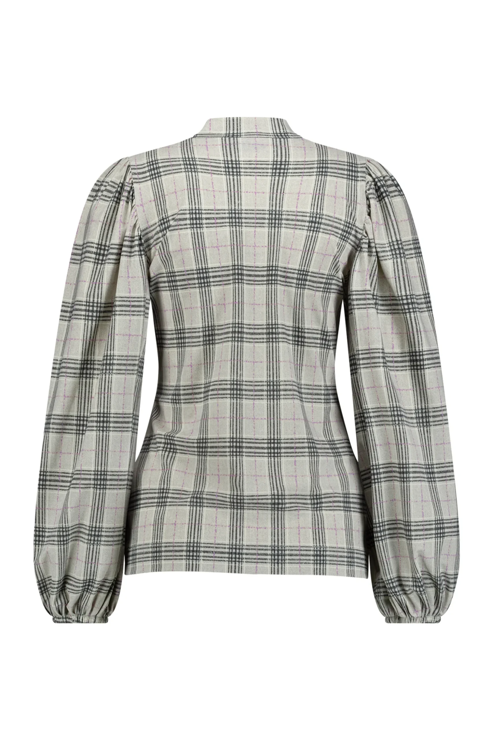 Ines check top - grey melange/antraciet