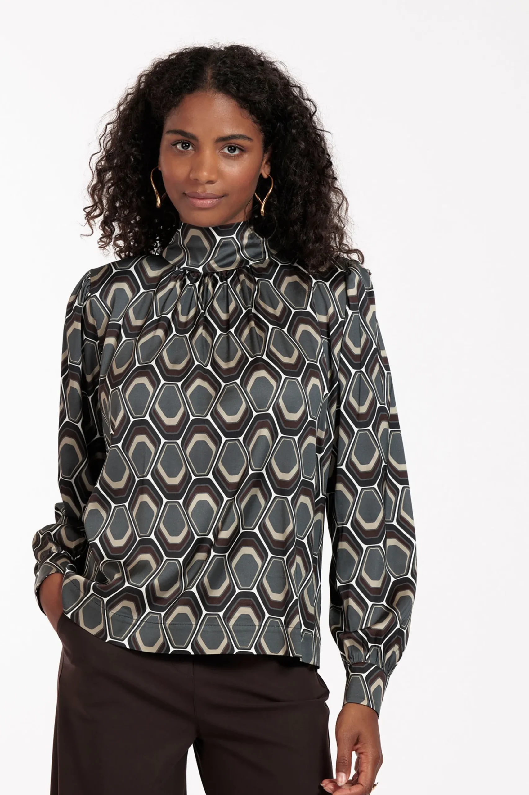 Inzie graphic blouse - multi color