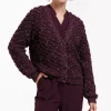 Iris chunky glitter cardigan - blackberry