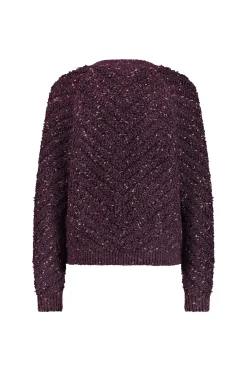 Iris chunky glitter cardigan - blackberry